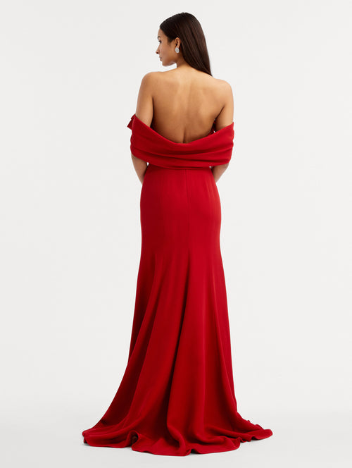 Cady Off Shoulder Peasante Gown Back View