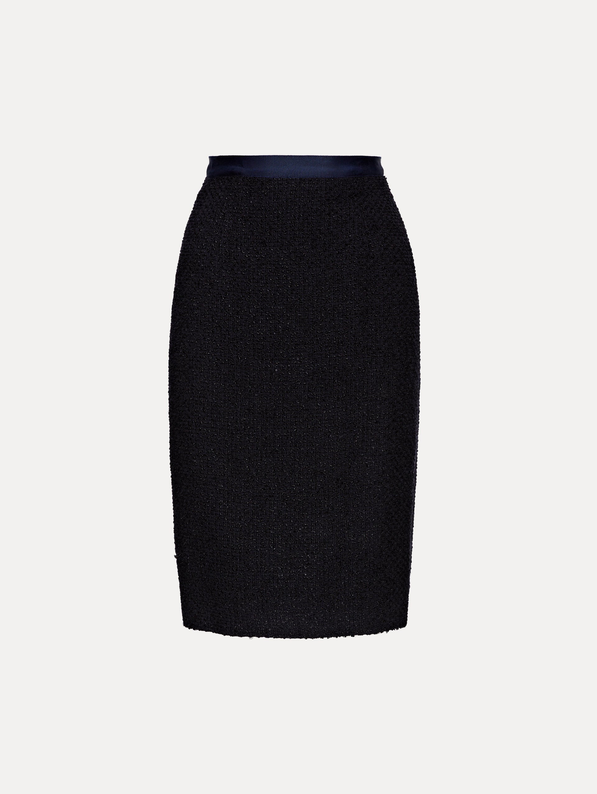 Boucle Tweed Pencil Skirt Front View