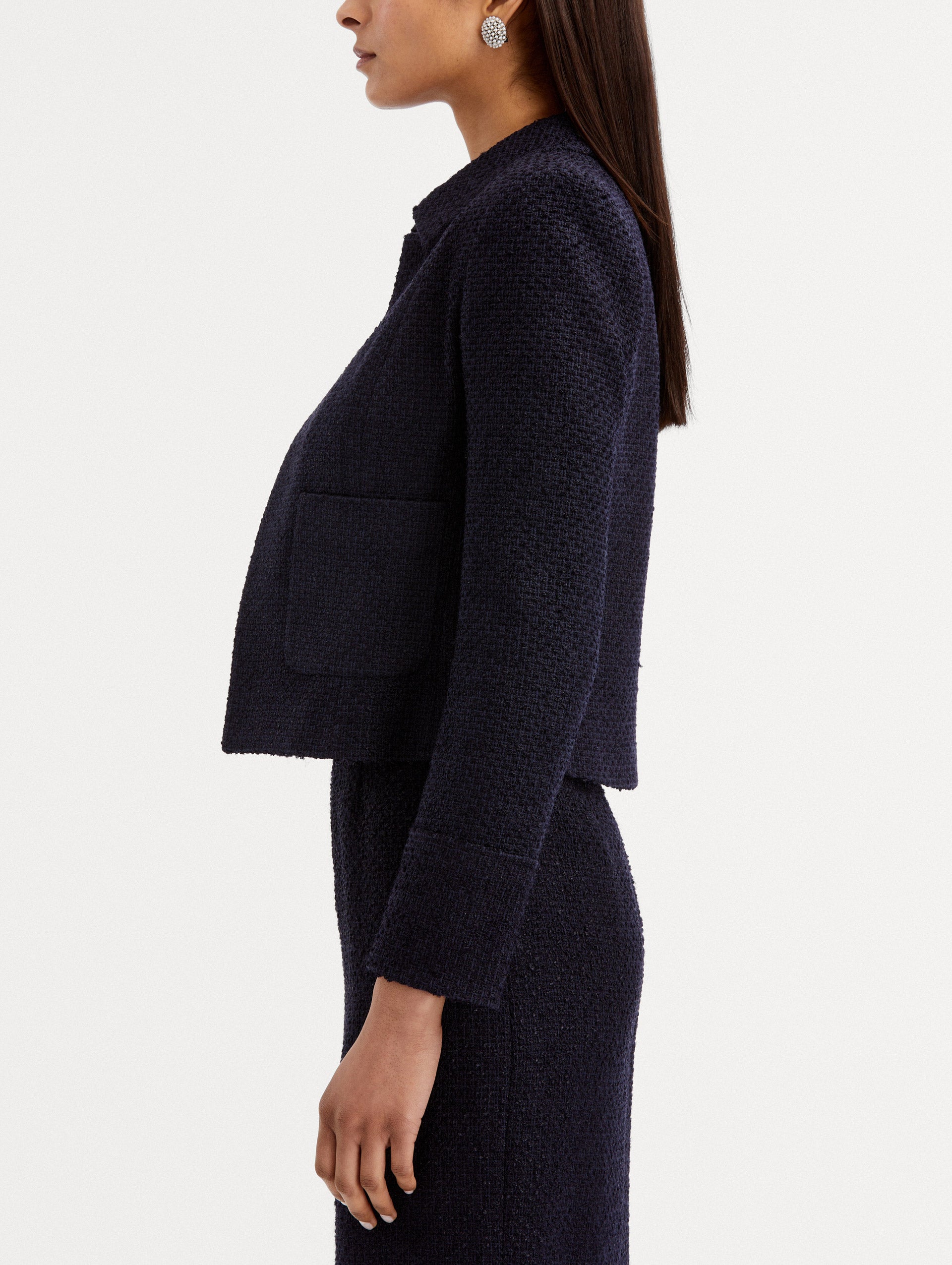 Boucle Tweed Jacket Side View