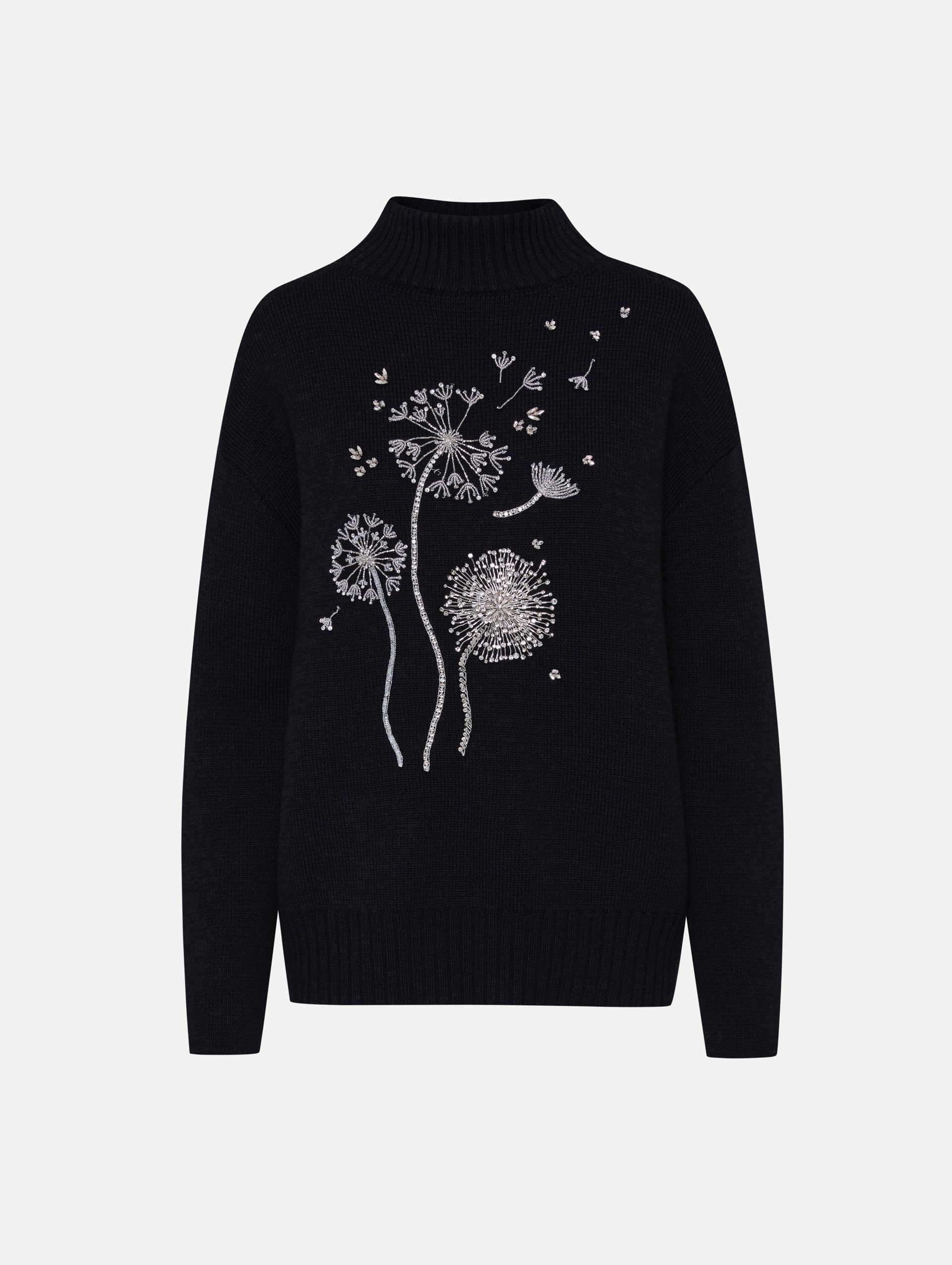 Dandelion Crystal Embroidered Pullover Front View