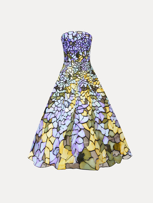 Art Nouveau Stain Glass Gown Front View