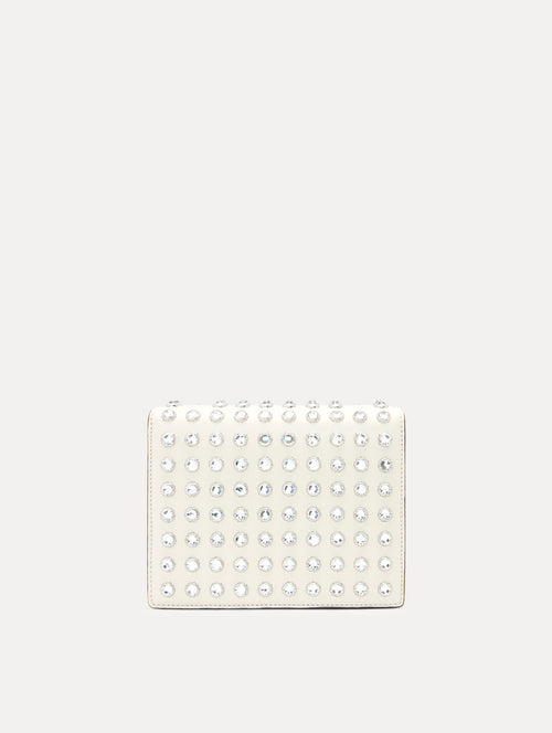 Crystal Stud Mini TRO Bag in White Back View