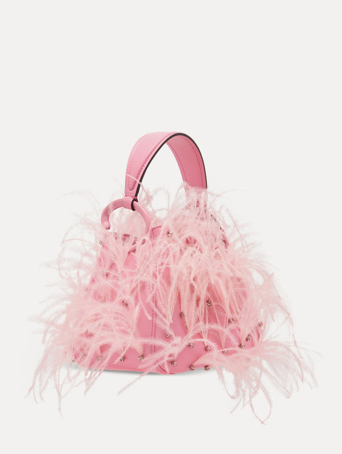 Ostrich Feather O Handle Bag Side View