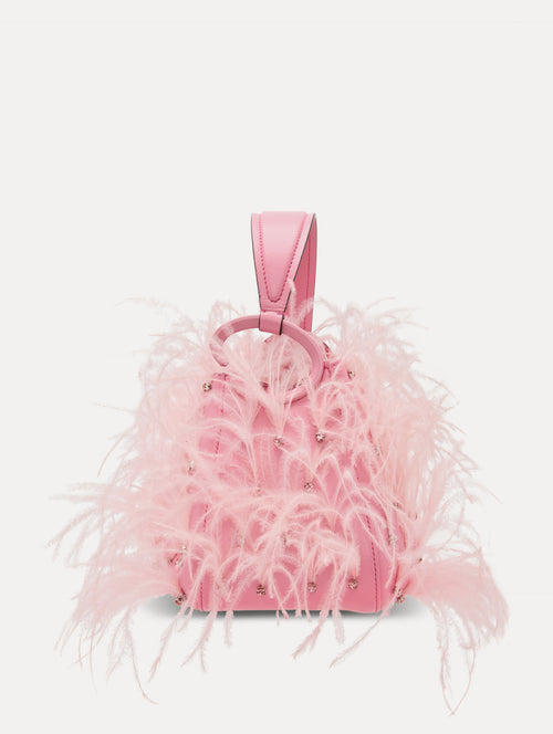 Ostrich Feather O Handle Bag Side View