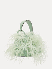 Ostrich Feather O Handle Bag Side View