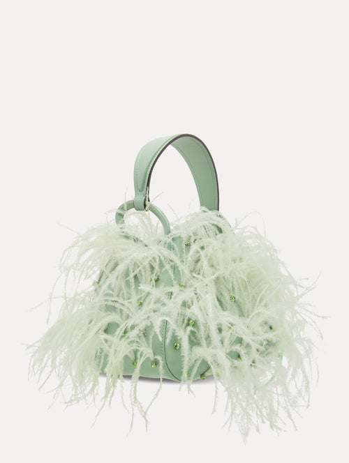 Ostrich Feather O Handle Bag Side View