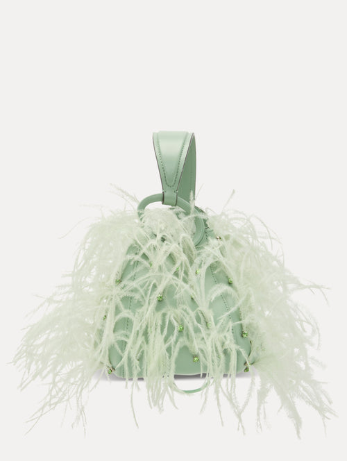 Ostrich Feather O Handle Bag Side View