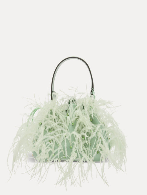 Ostrich Feather O Handle Bag Front View