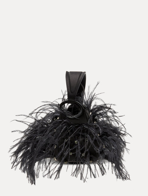 Nano Ostrich Feather O Handle Bag Side View