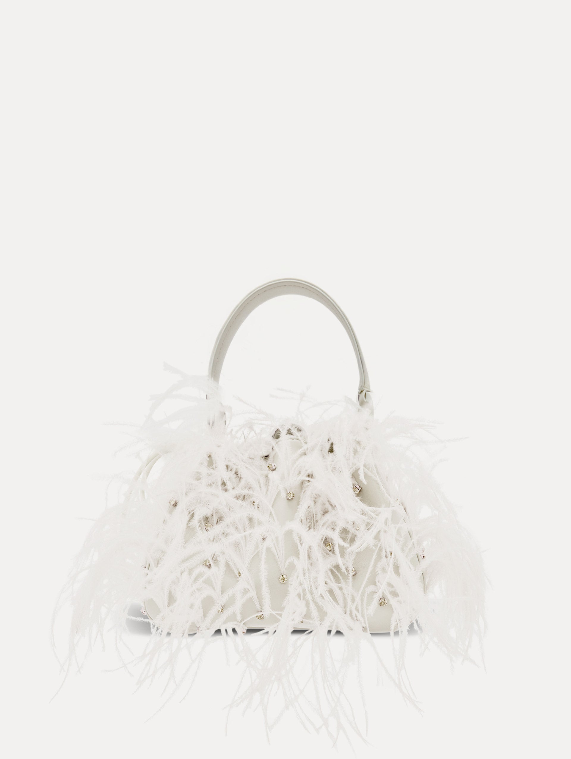 Nano Ostrich Feather O Handle Bag Front View