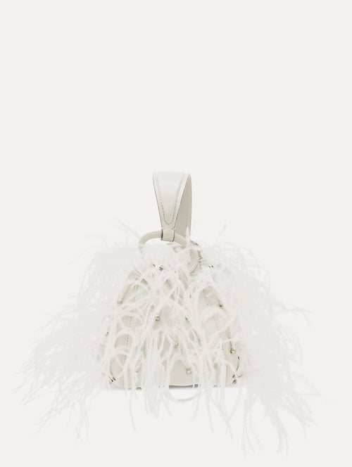 Nano Ostrich Feather O Handle Bag Side View