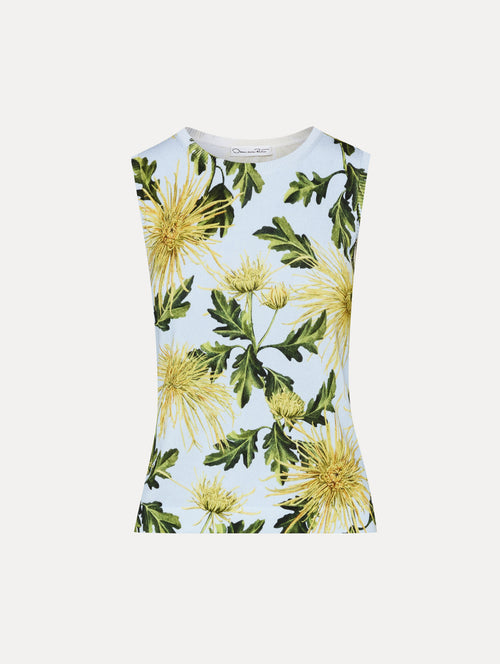 Chrysanthemum Printed Tank Front View