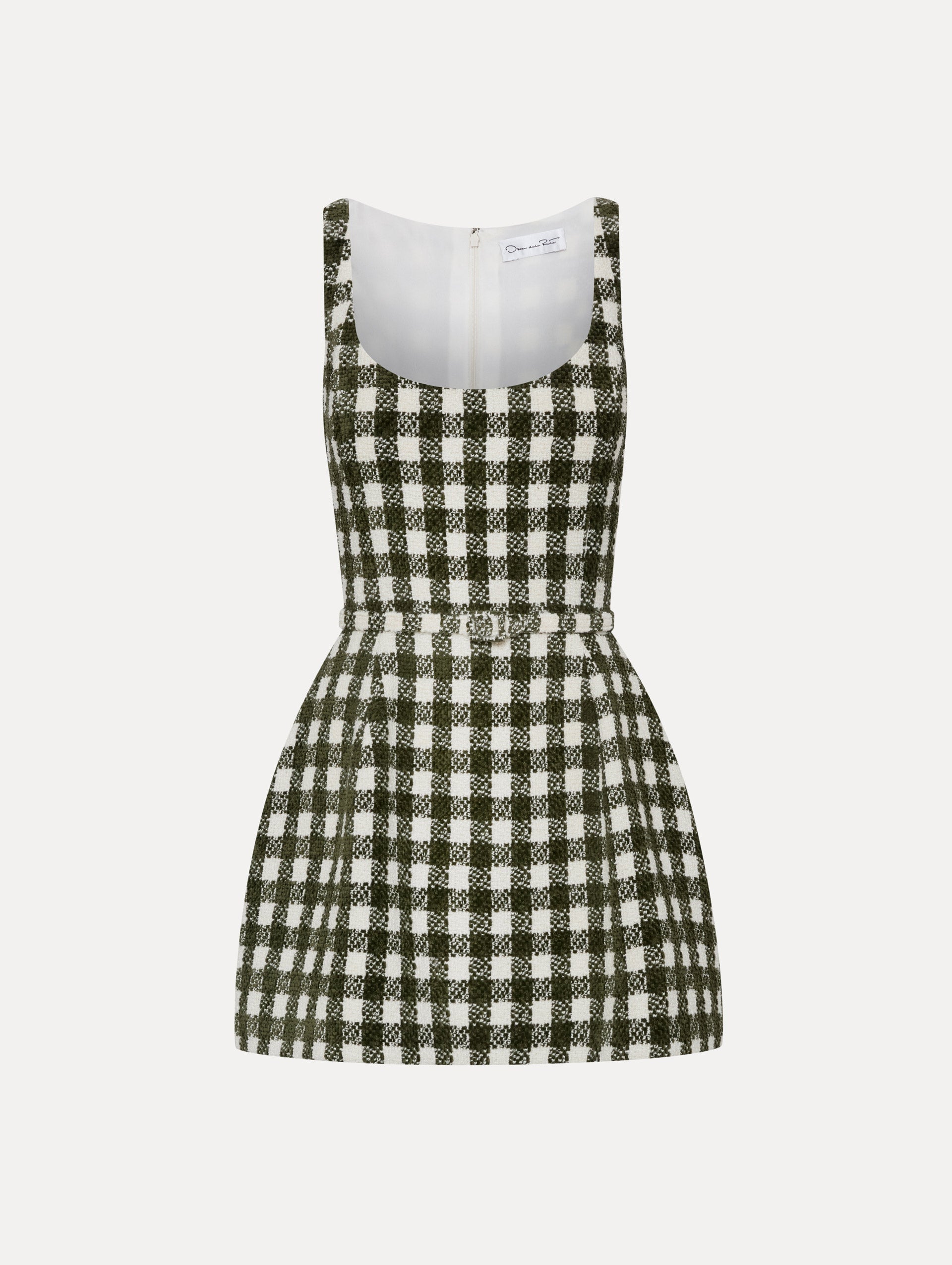 Chenille Check Tweed Dress Front View