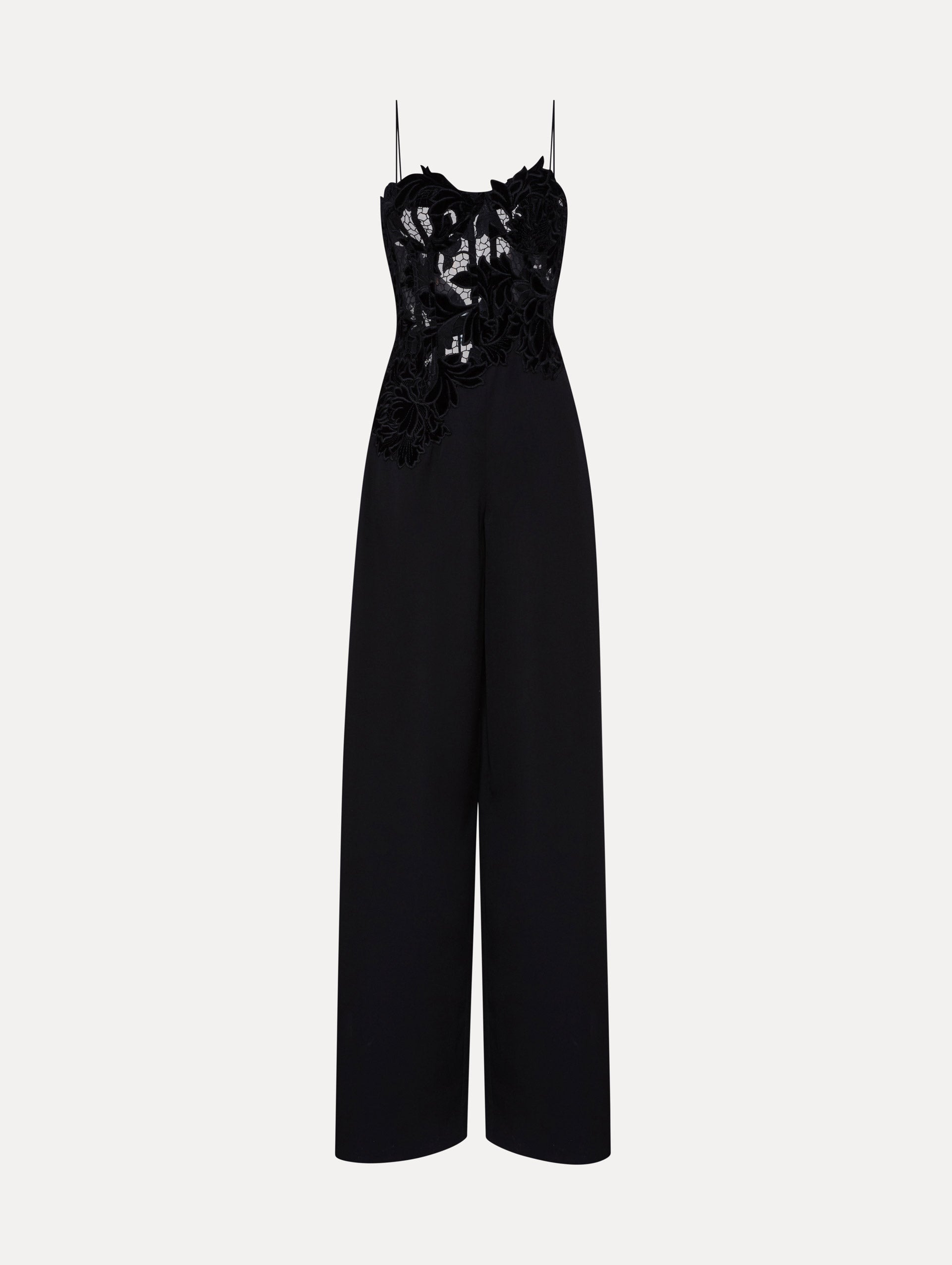 Peony Velvet Guipure Jumpsuit Front View