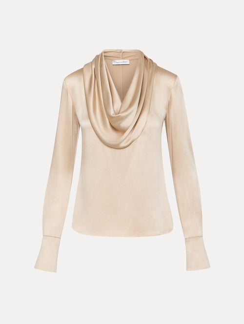 Cowl Neck Satin Blouse Front View