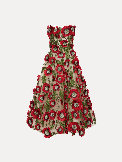 Poppy Threadwork Cocktail Dress Front View