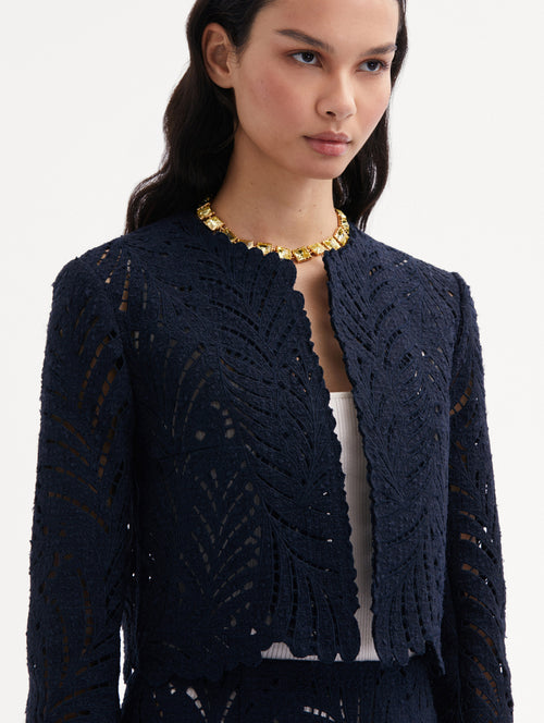 Fern Cutout Tweed Jacket Zoom View