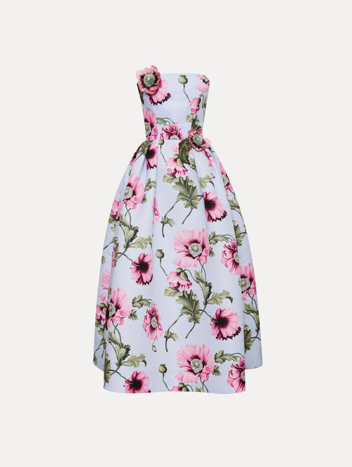 Poppy Embroidered Strapless Dress Front View