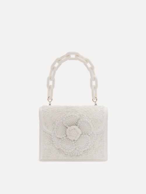 Pearl Embroidered Mini TRO Bag Front View