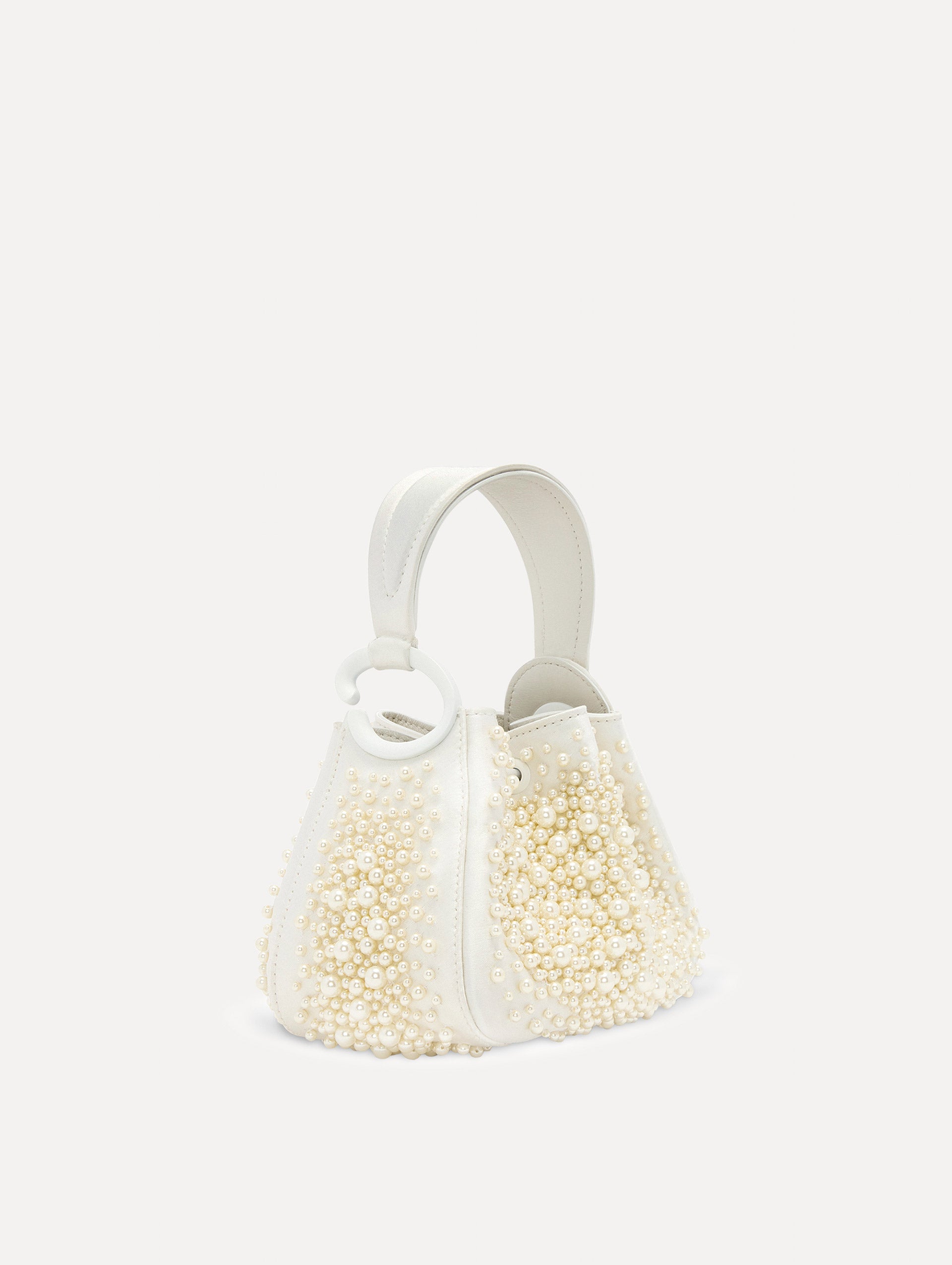 Nano Pearl Embroidered O Handle Bag Front View