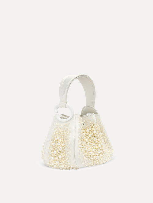 Nano Pearl Embroidered O Handle Bag Front View