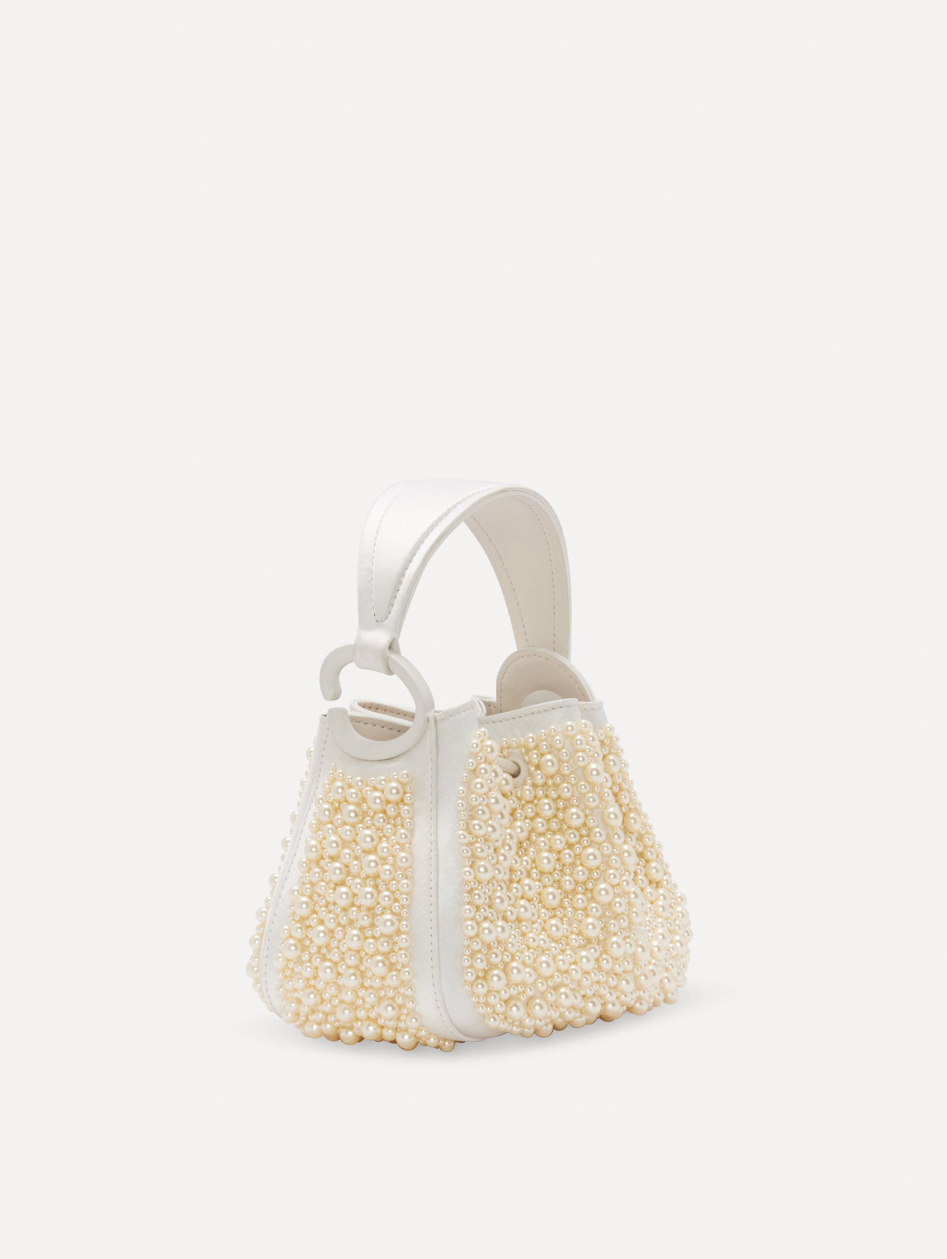 Nano Pearl Embroidered O Handle Bag Front View