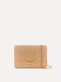 Raffia Woven O Pochette Front View