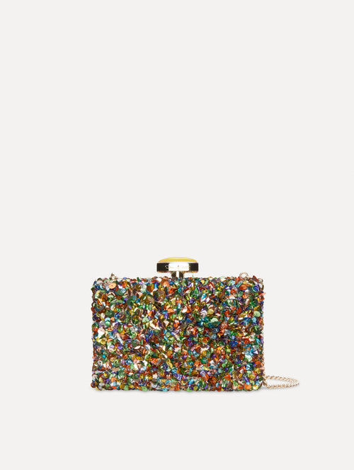 Confetti Sequin Embroidered Minaudiere Front View