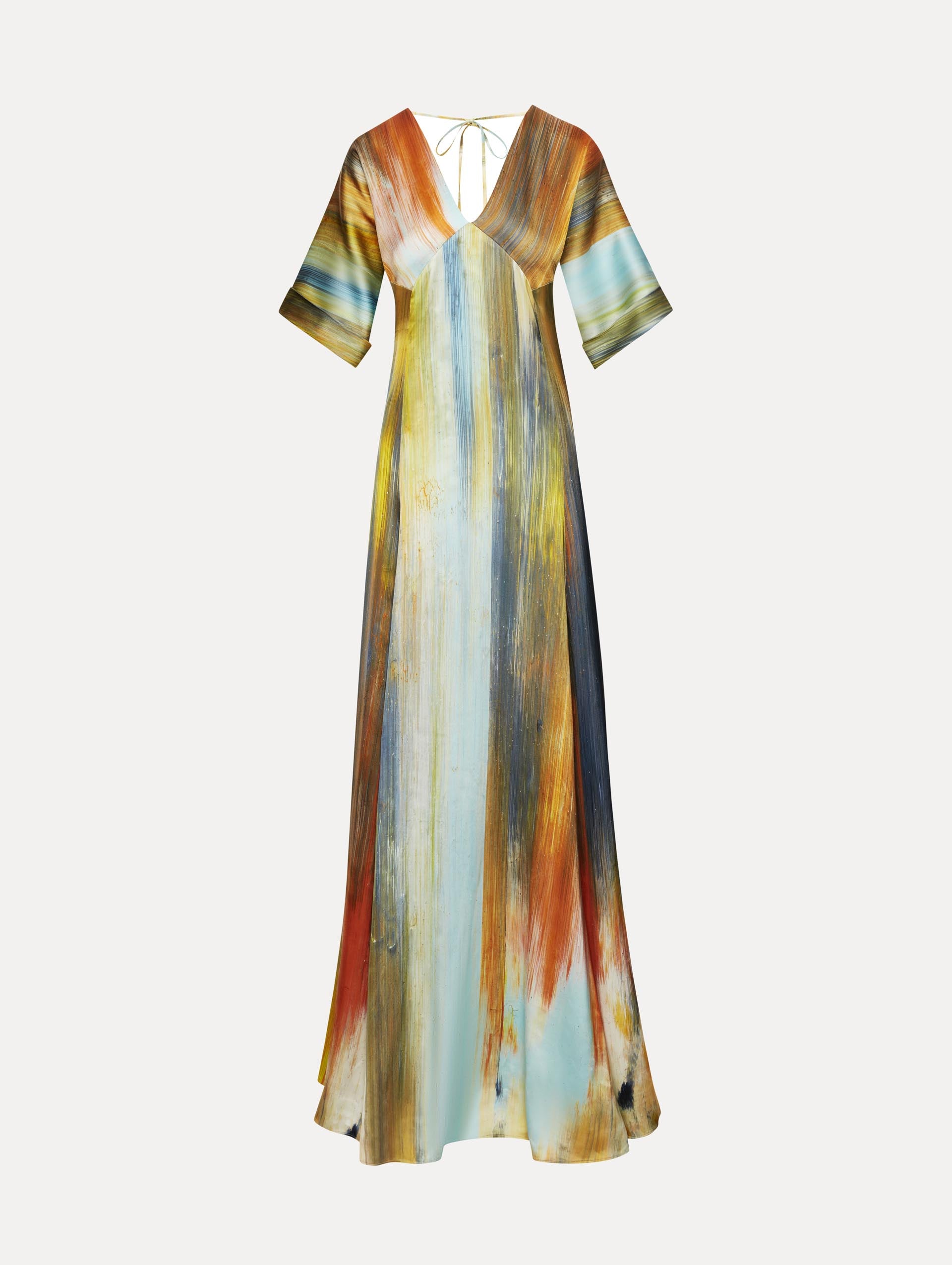 Abstract Brushstroke Marocaine Gown Front View