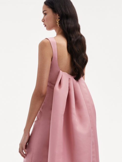 Draped Back Faille Gown Zoom View