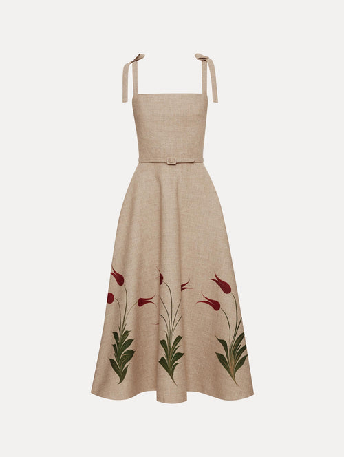 Marbled Tulip Canvas Dress Front View