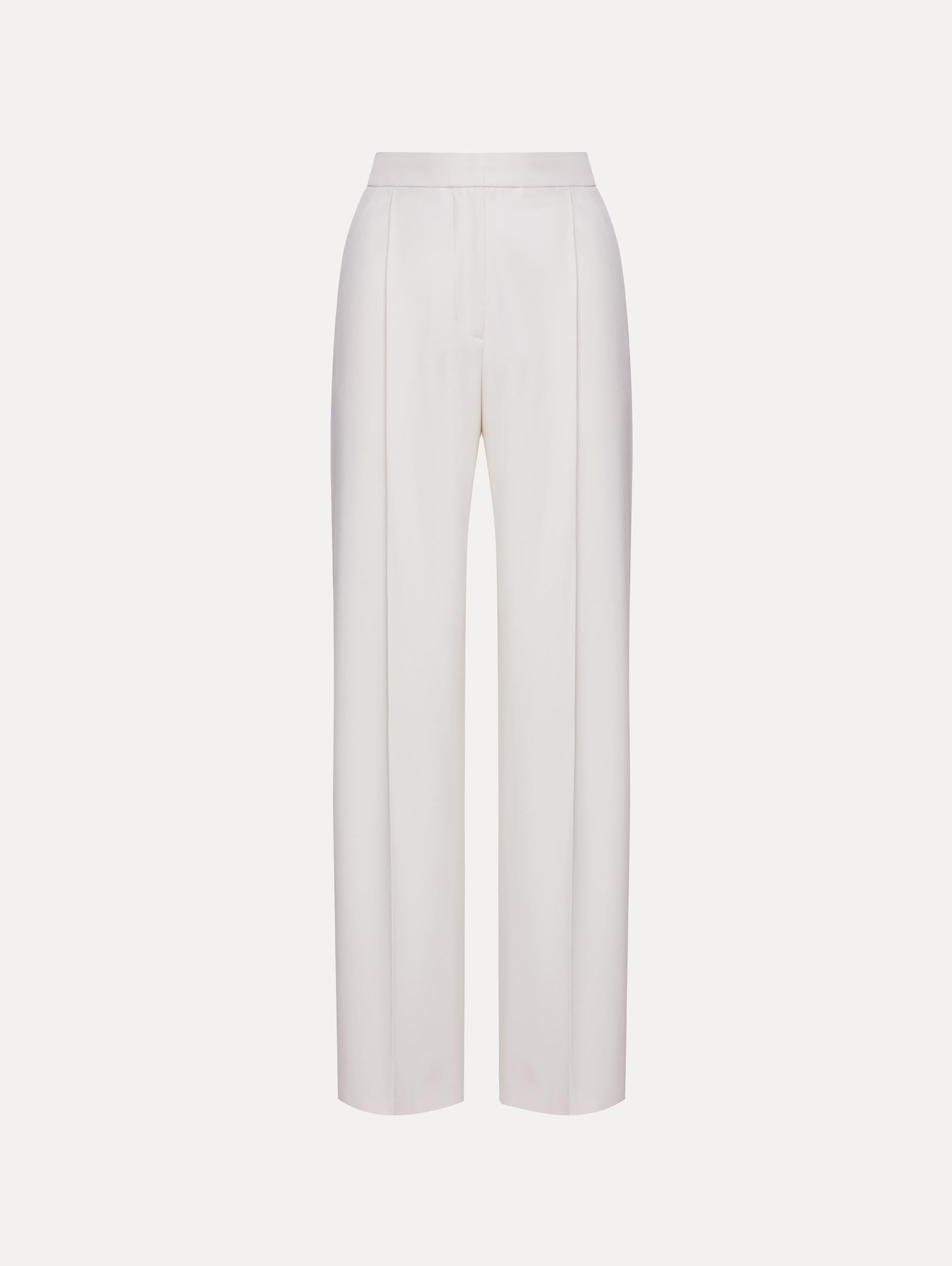 Wide Leg Wool Gabardine Pant Front View