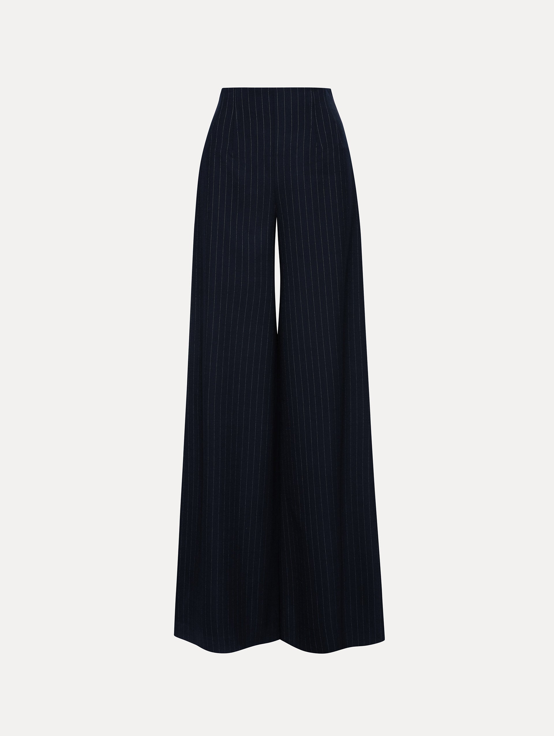 Pinstriped Wide Leg Pant Front View