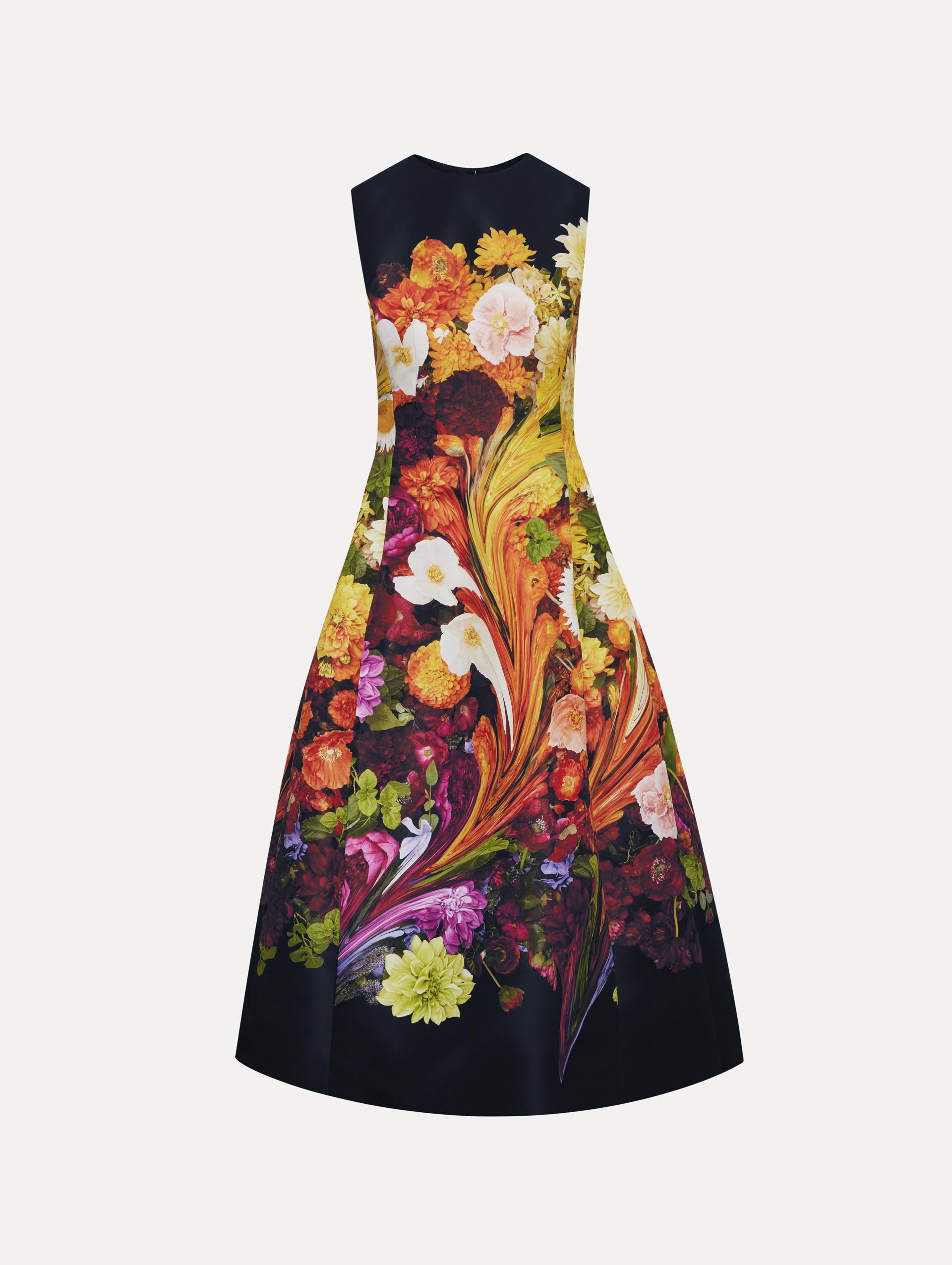 Rainbow Flower Marble Dress Front View