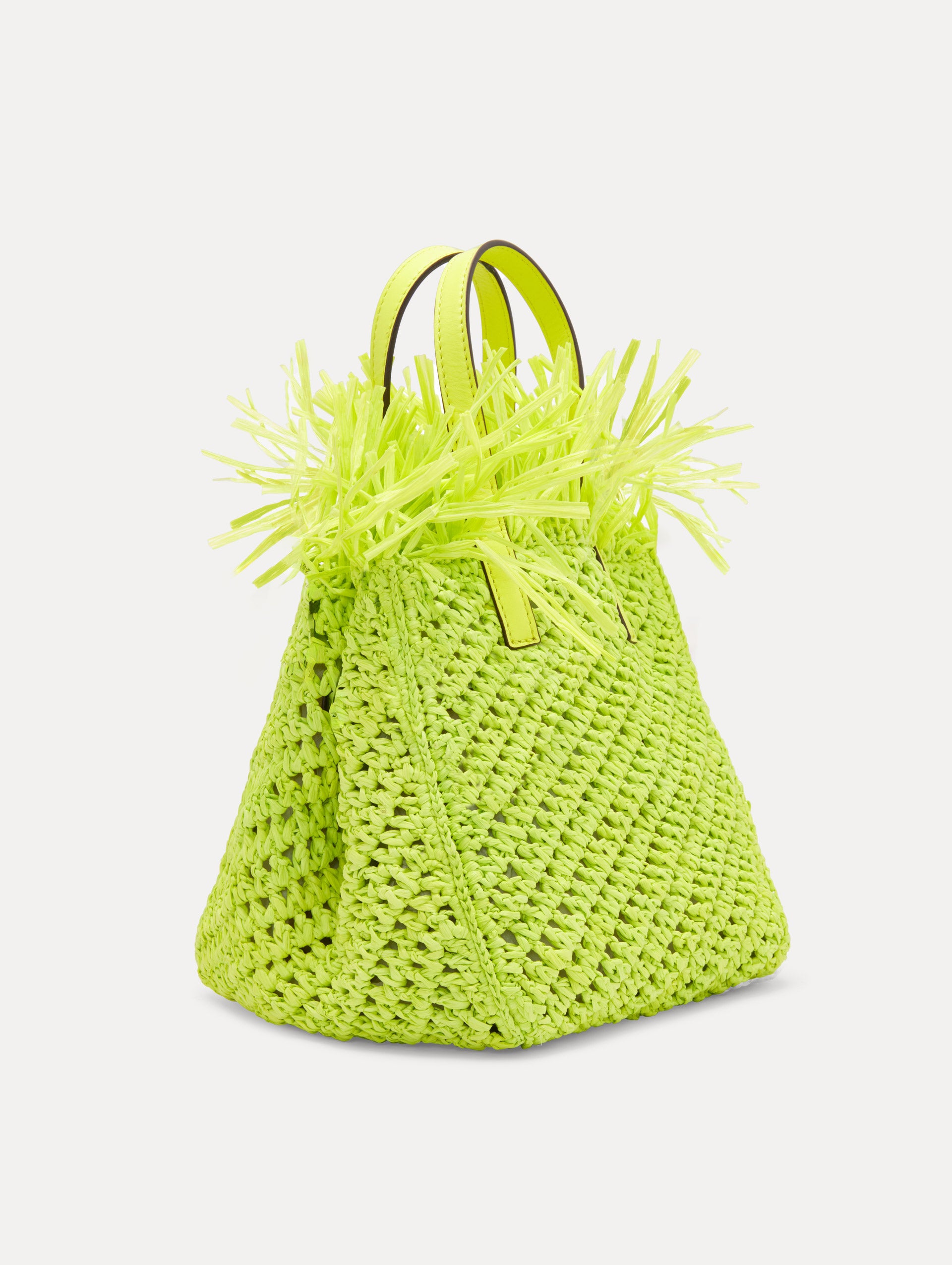 Small Raffia Crochet Square Tote Front View