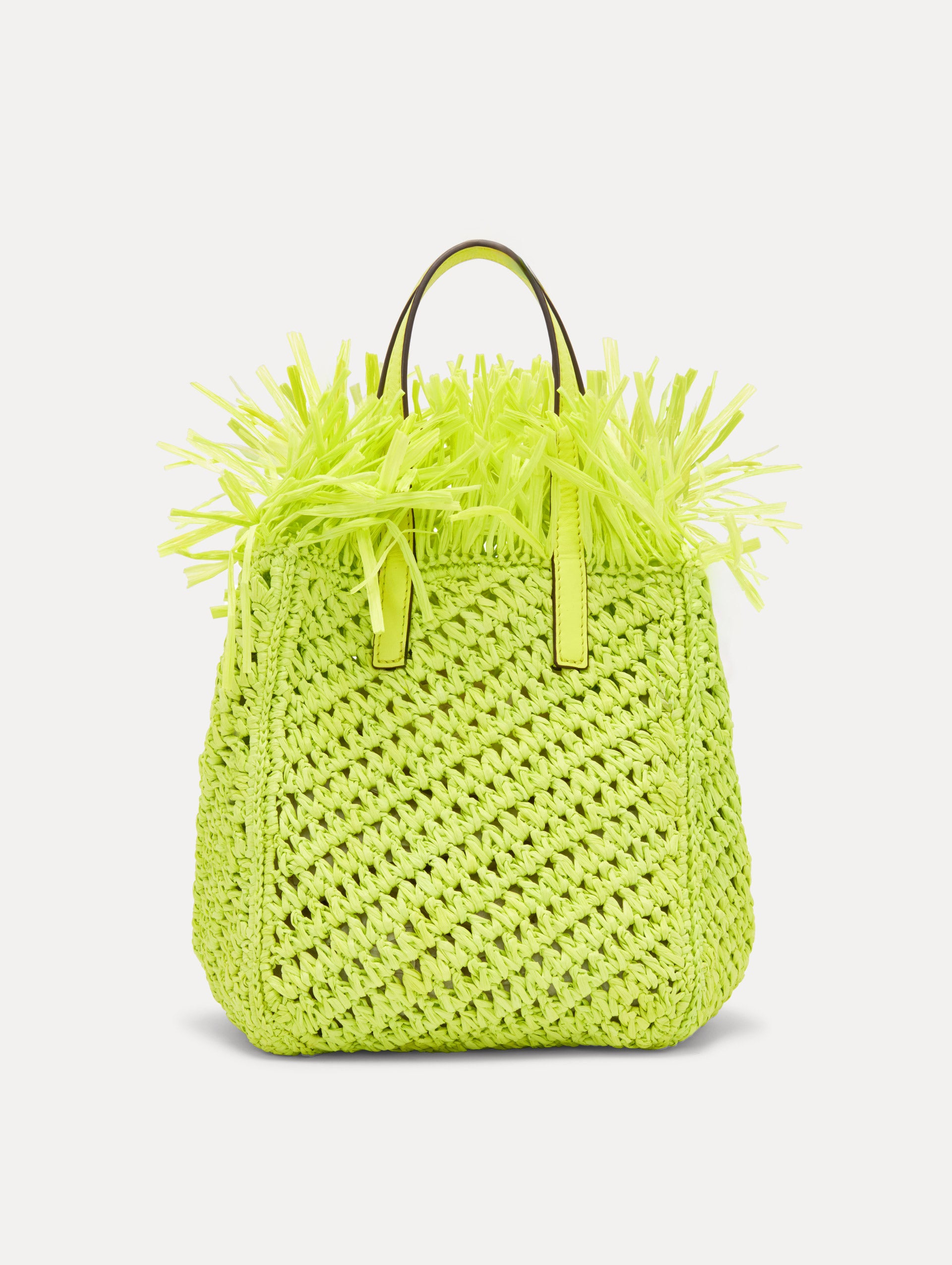 Small Raffia Crochet Square Tote Front View