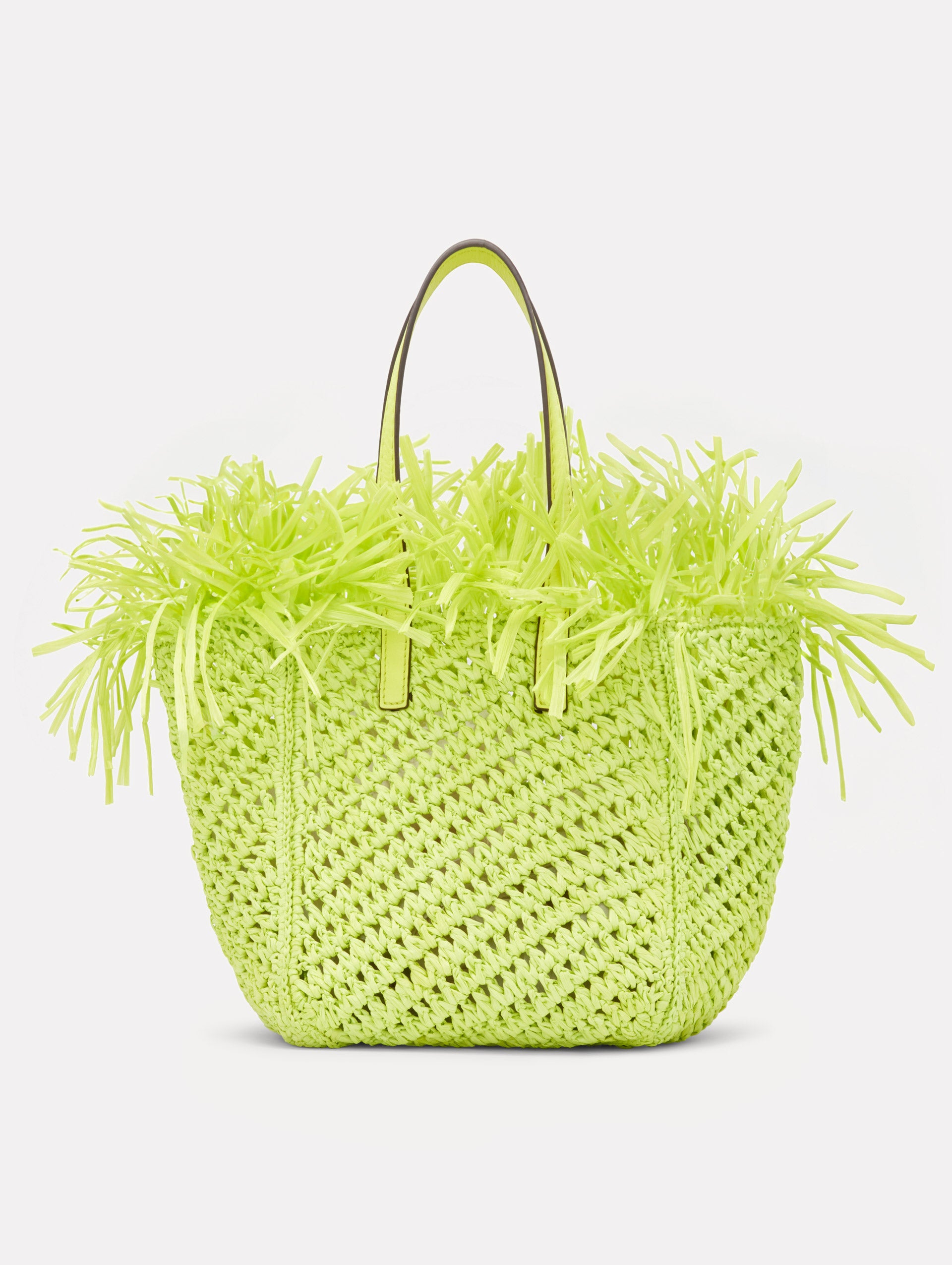 Small Raffia Crochet Square Tote Front View