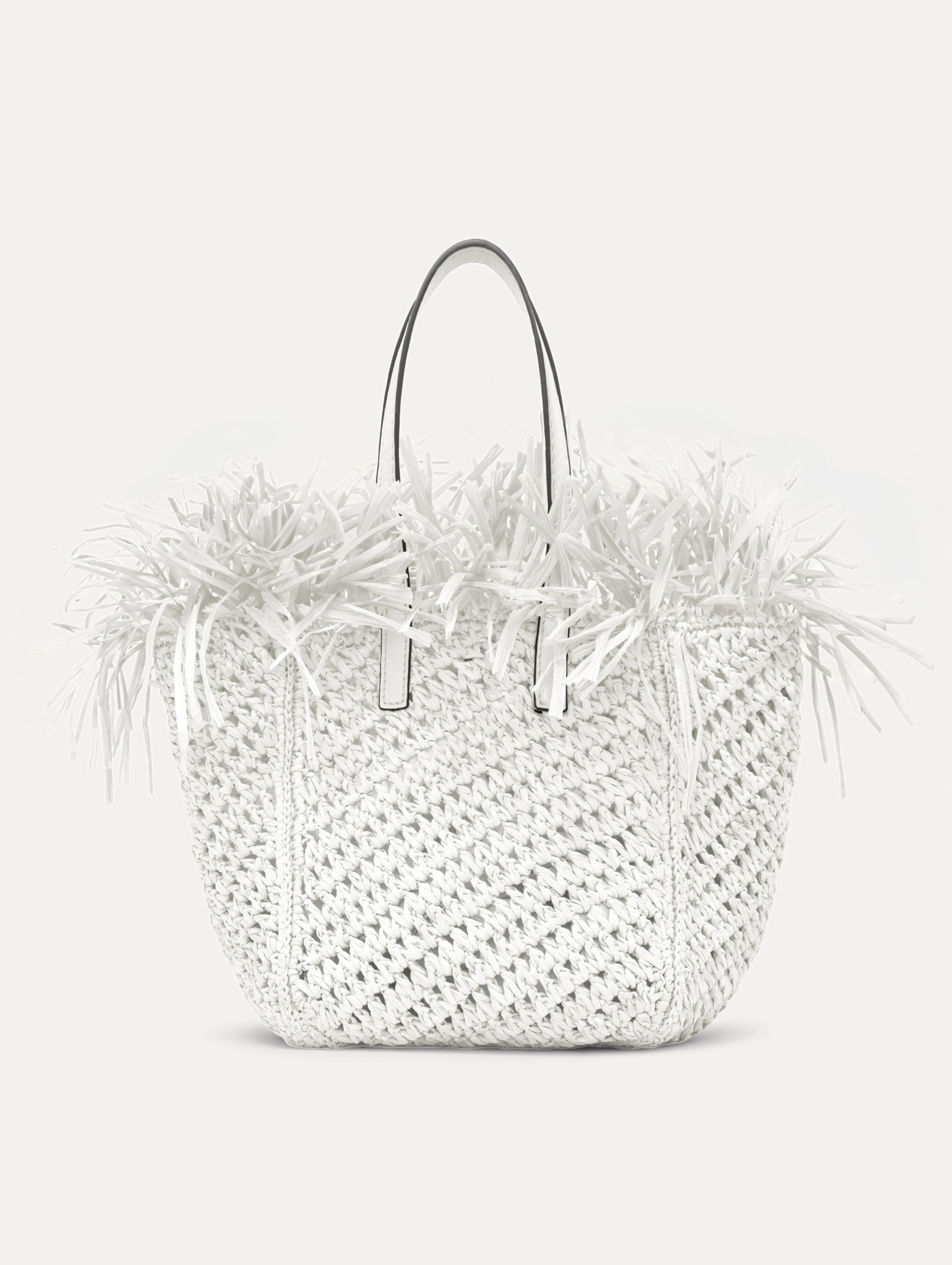 Small Raffia Crochet Square Tote Front View