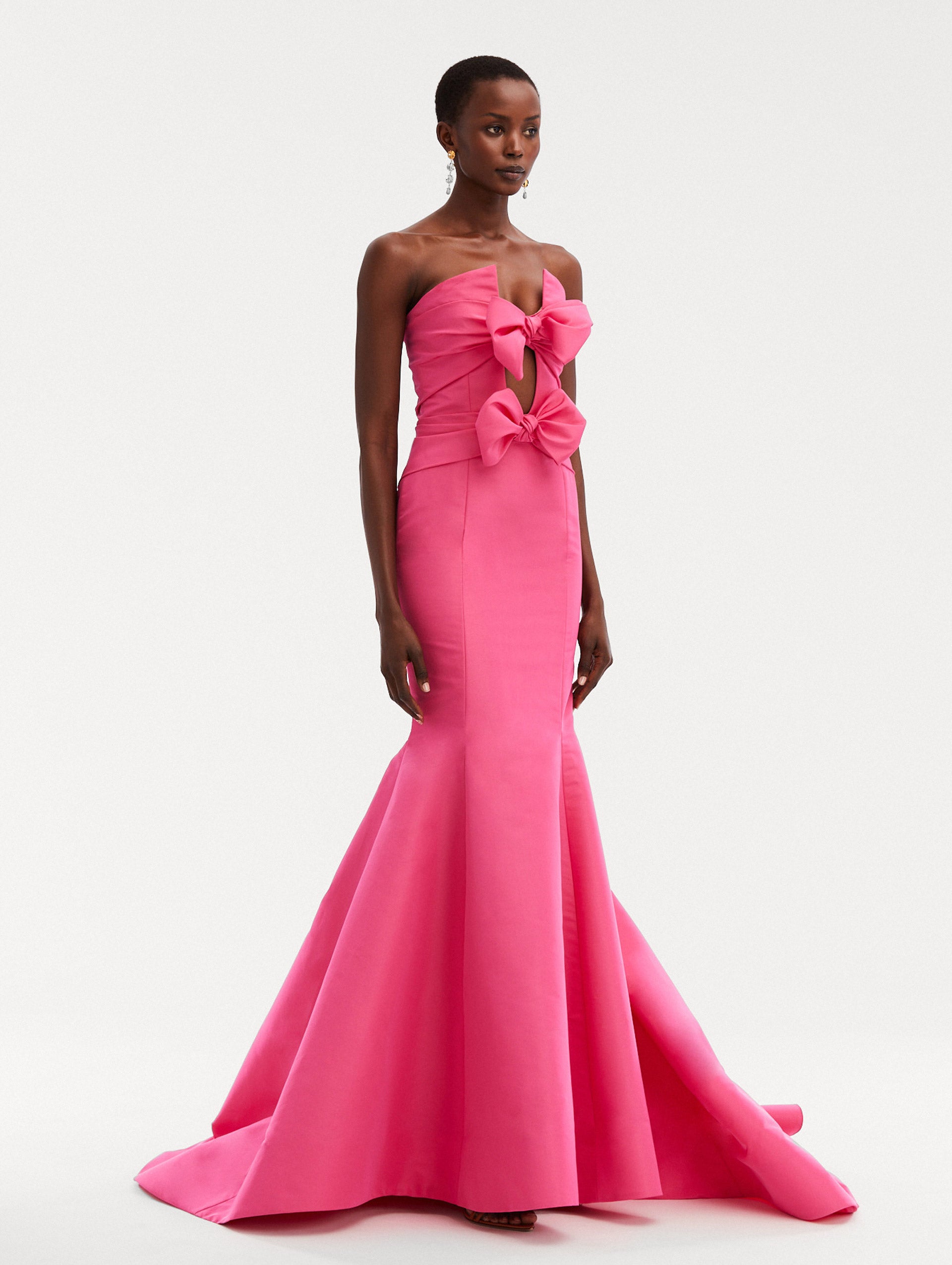 Oscar de La Renta Bow Detail Trumpet Gown 10