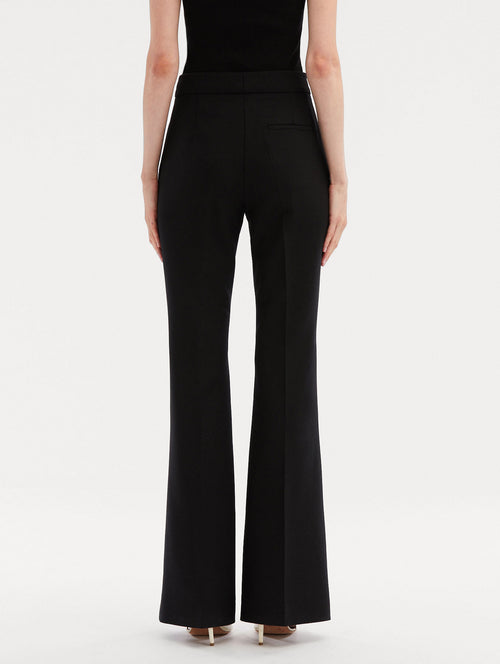 Zip Front Flare Leg Pant Back View