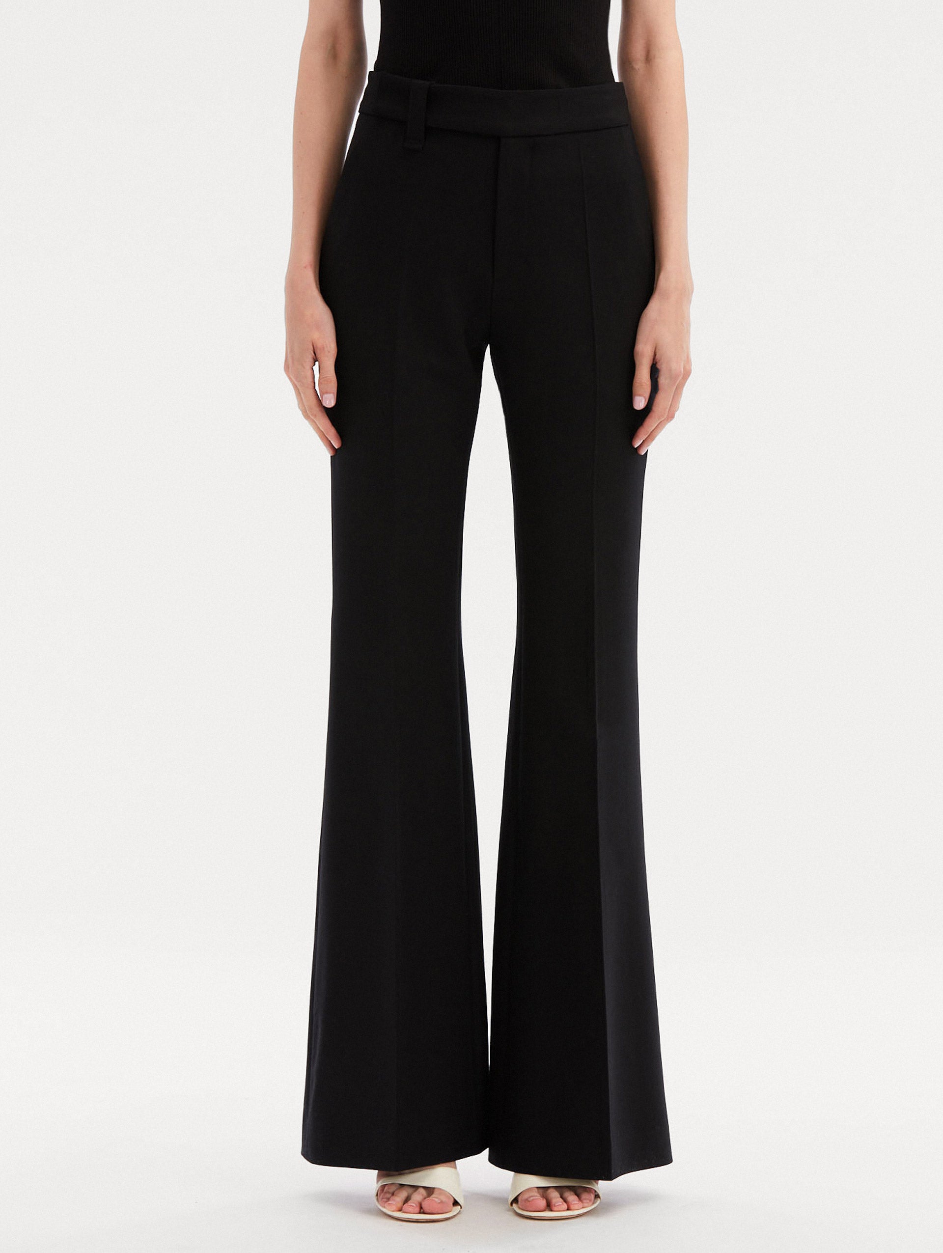 Zip Front Flare Leg Pant Front View