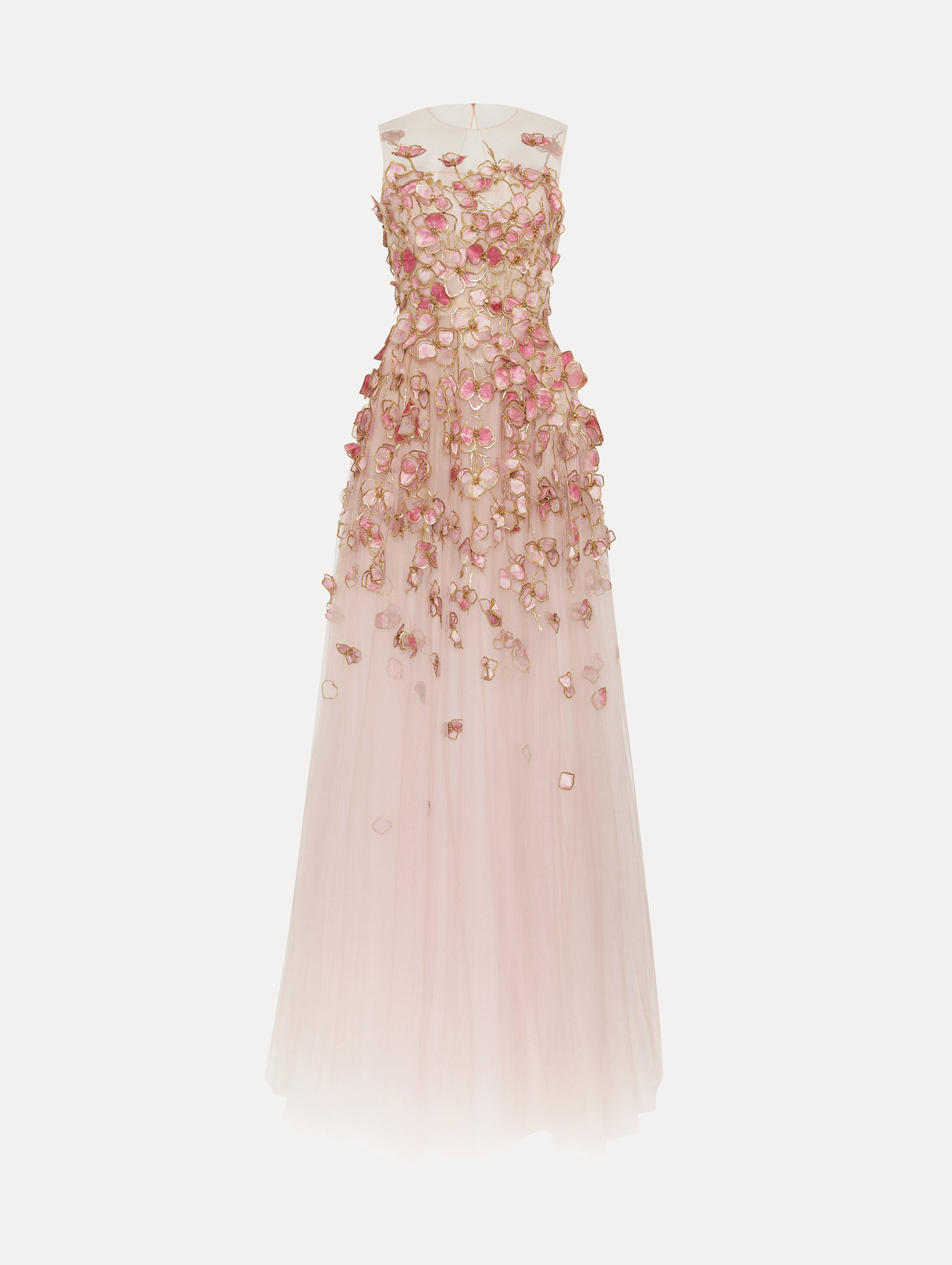 Orchid Embroidered Organza Gown
Front View