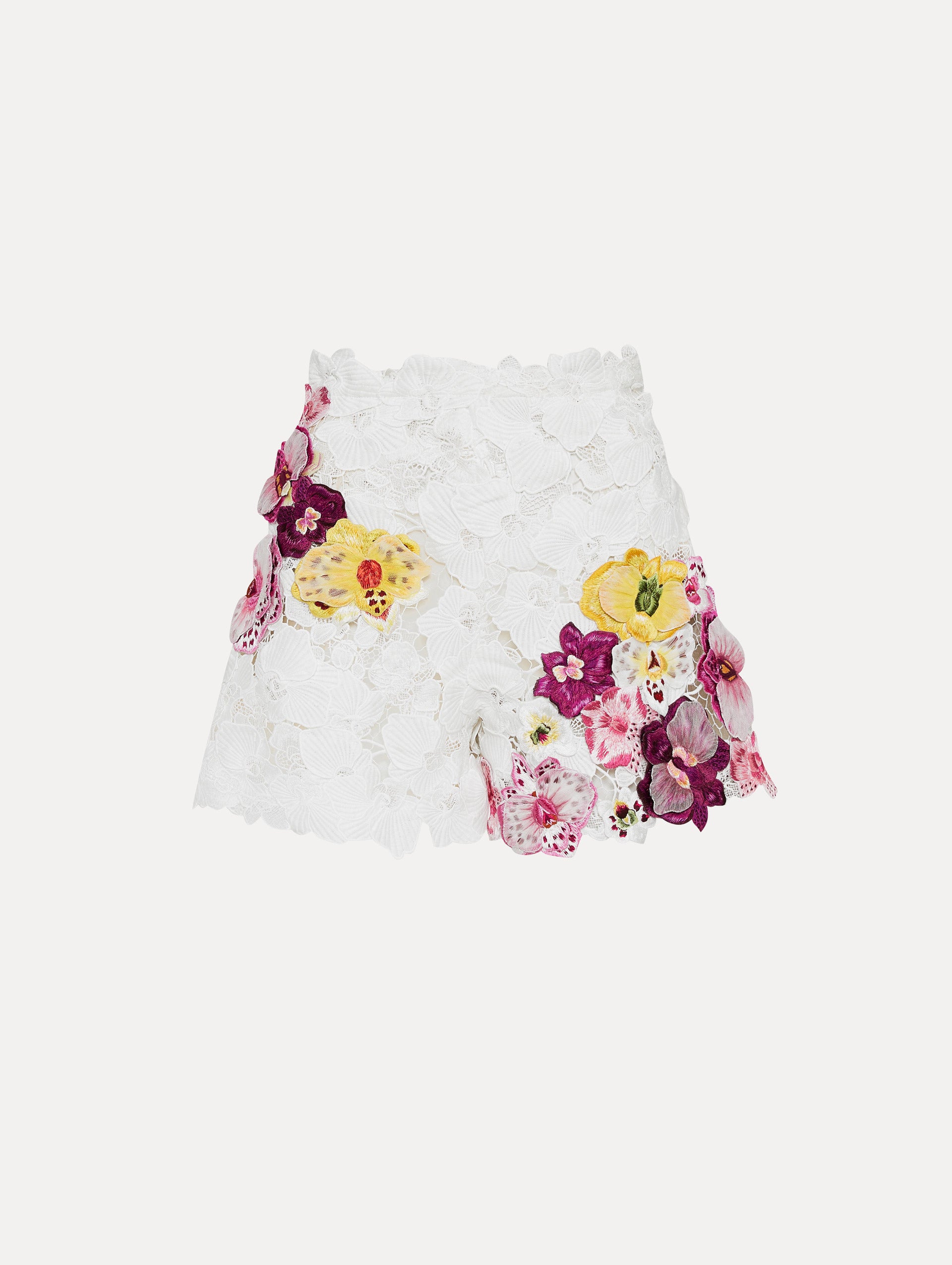 Orchid Embroidered Guipure Shorts
Front View