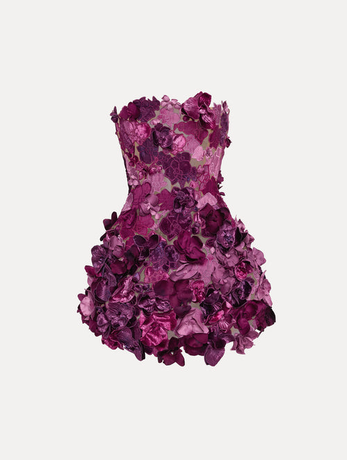 Orchid Embroidered Cocktail Dress
Front View