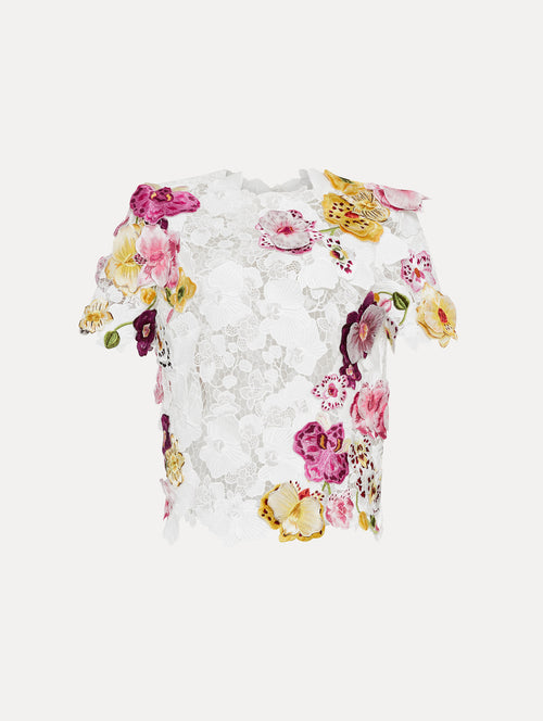 Orchid Embroidered Guipure Blouse
Front View