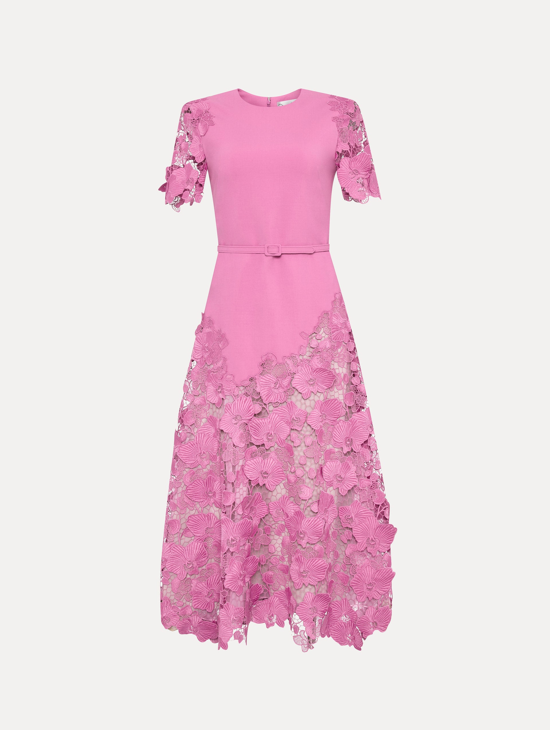 Orchid Guipure Lace Inset Dress Front View