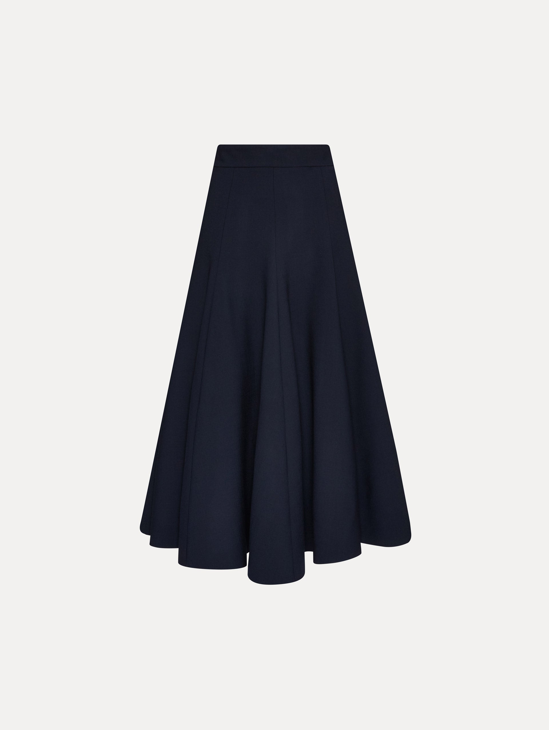 Flared Stretch Wool Skirt Front View