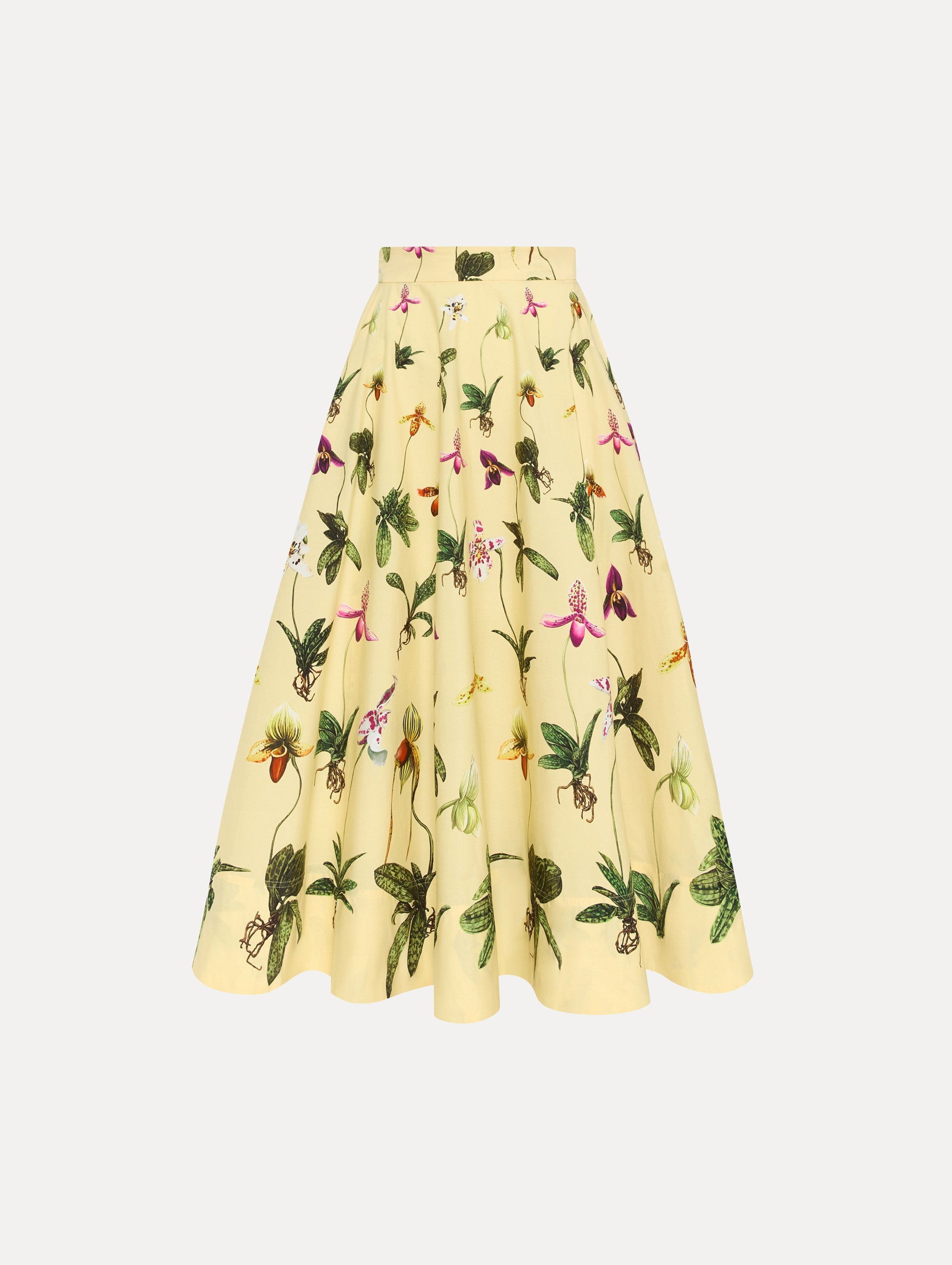 Orchid Cotton Poplin Skirt Front View