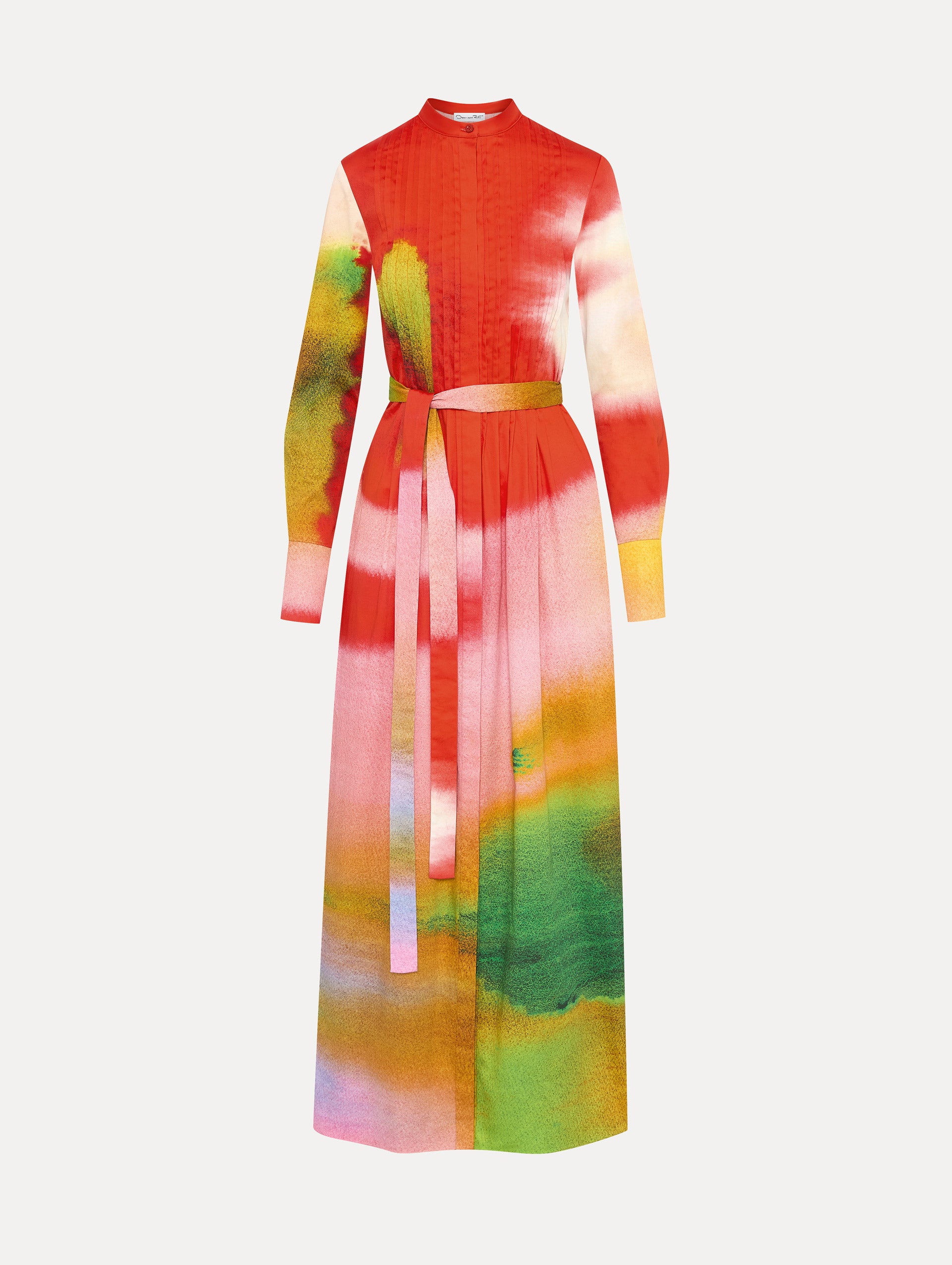 Abstract Watercolor Caftan Front View