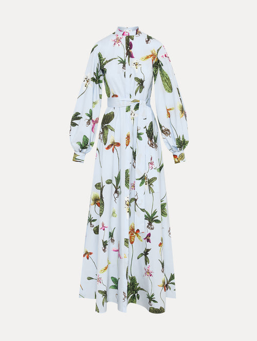 Orchid Cotton Poplin Caftan Front View